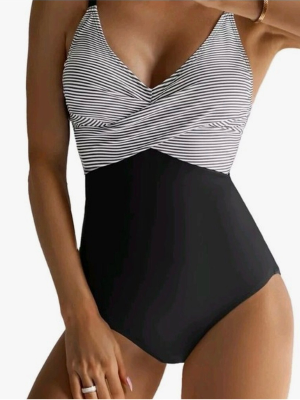 B2Prity Monokini Striped Twist-Front One-Piece Swimsuit Tummy‎ Control Size S